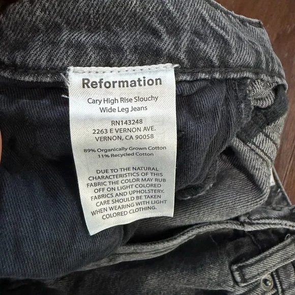 Reformation Cary High Rise Slouchy Wide Leg Jeans Sz 27 - Picture 5 of 5